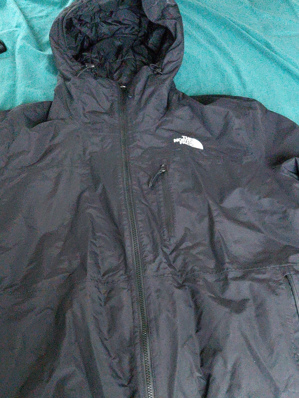 The North Face Men's Black Hooded Raincoat Shell